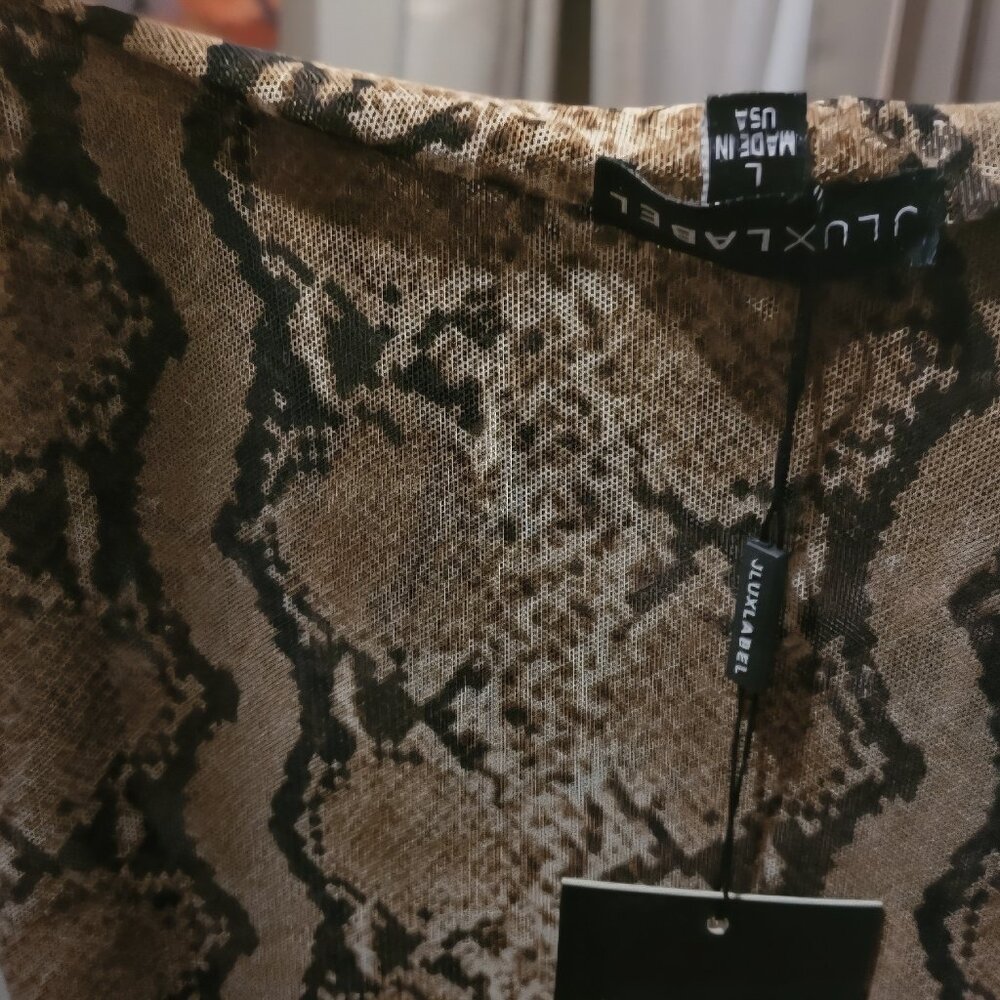 Snakeprint Sheer Maxi Bodycon Dress